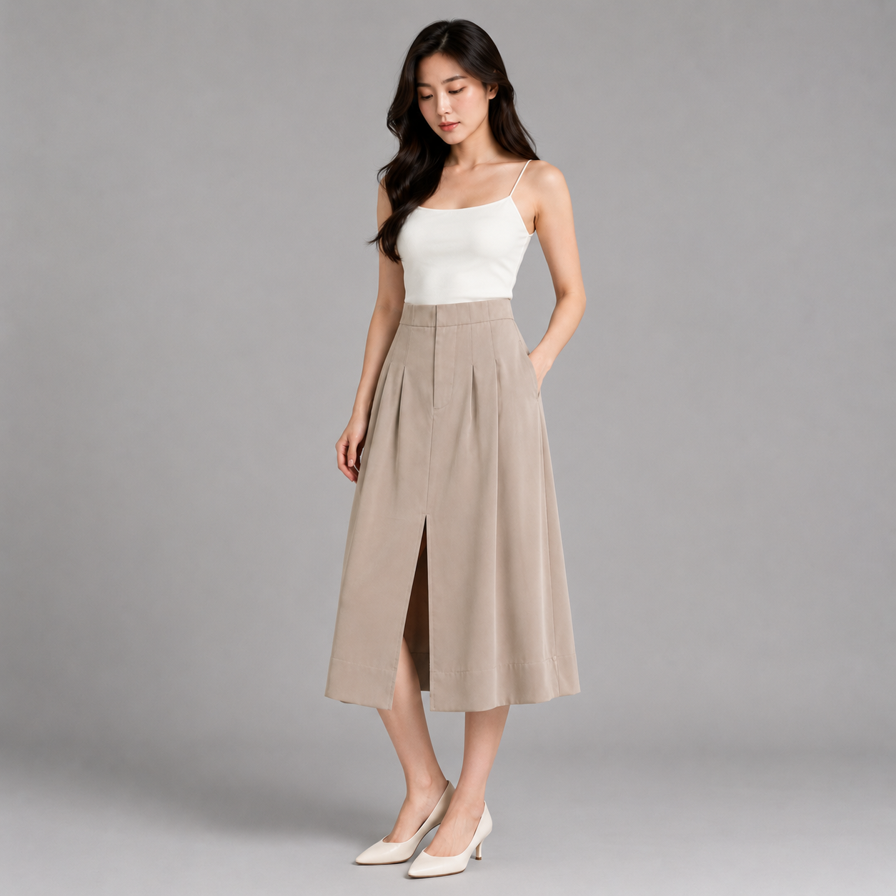 COLEGACY Women A-Line Midi Skirt