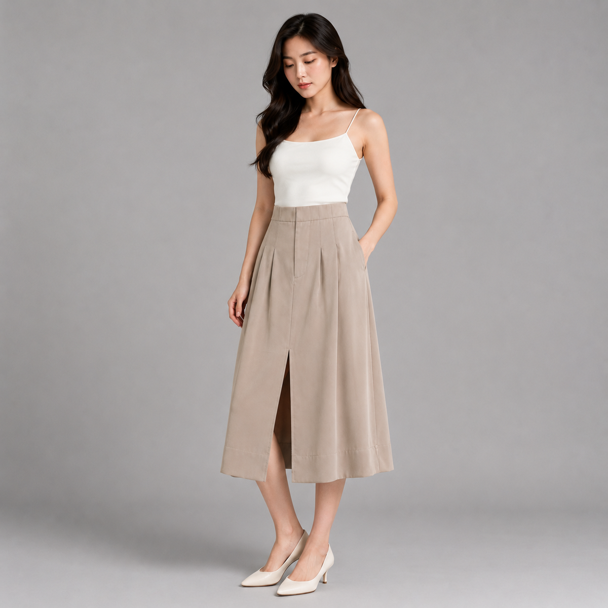 COLEGACY Women A-Line Midi Skirt