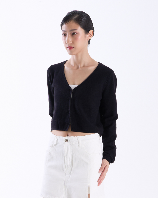 COLEGACY Women Knit Long Sleeve Crop Top