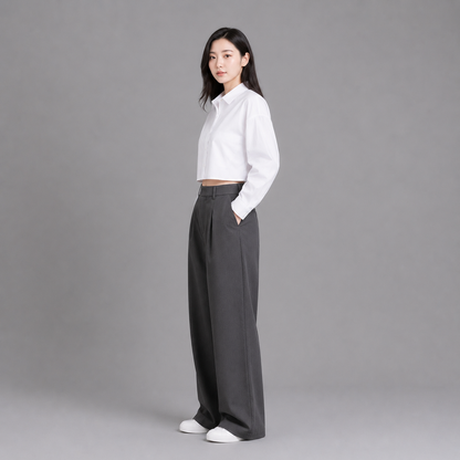 COLEGACY Women Wide Leg Trousers