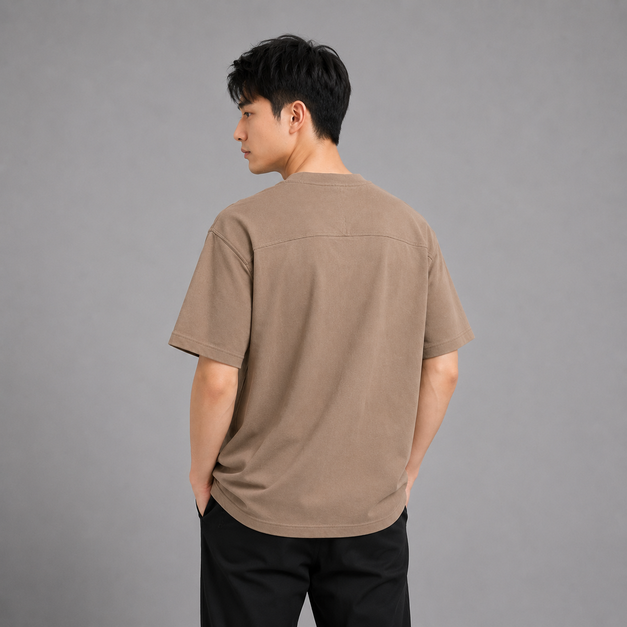 AD Men Premium Relax Fit Pocket Tee | Oversized Cotton T-Shirt | Basic Plain Tee Streetwear | Unisex Loose Fit