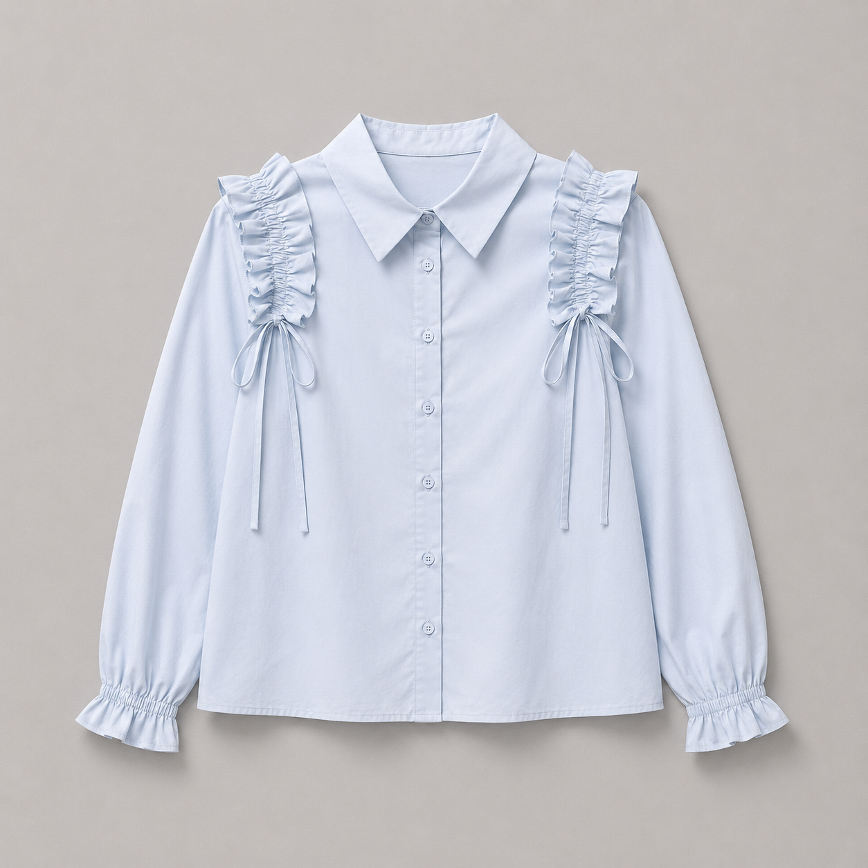 COLEGACY Women Ruffle Shoulder Blouse