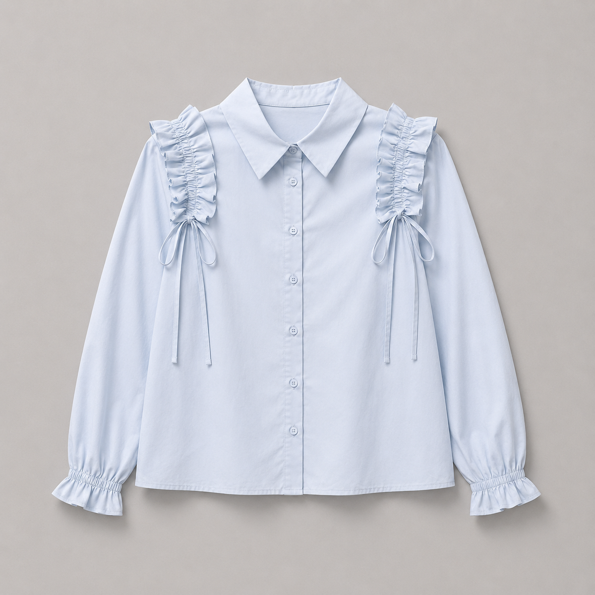 COLEGACY Women Ruffle Shoulder Blouse