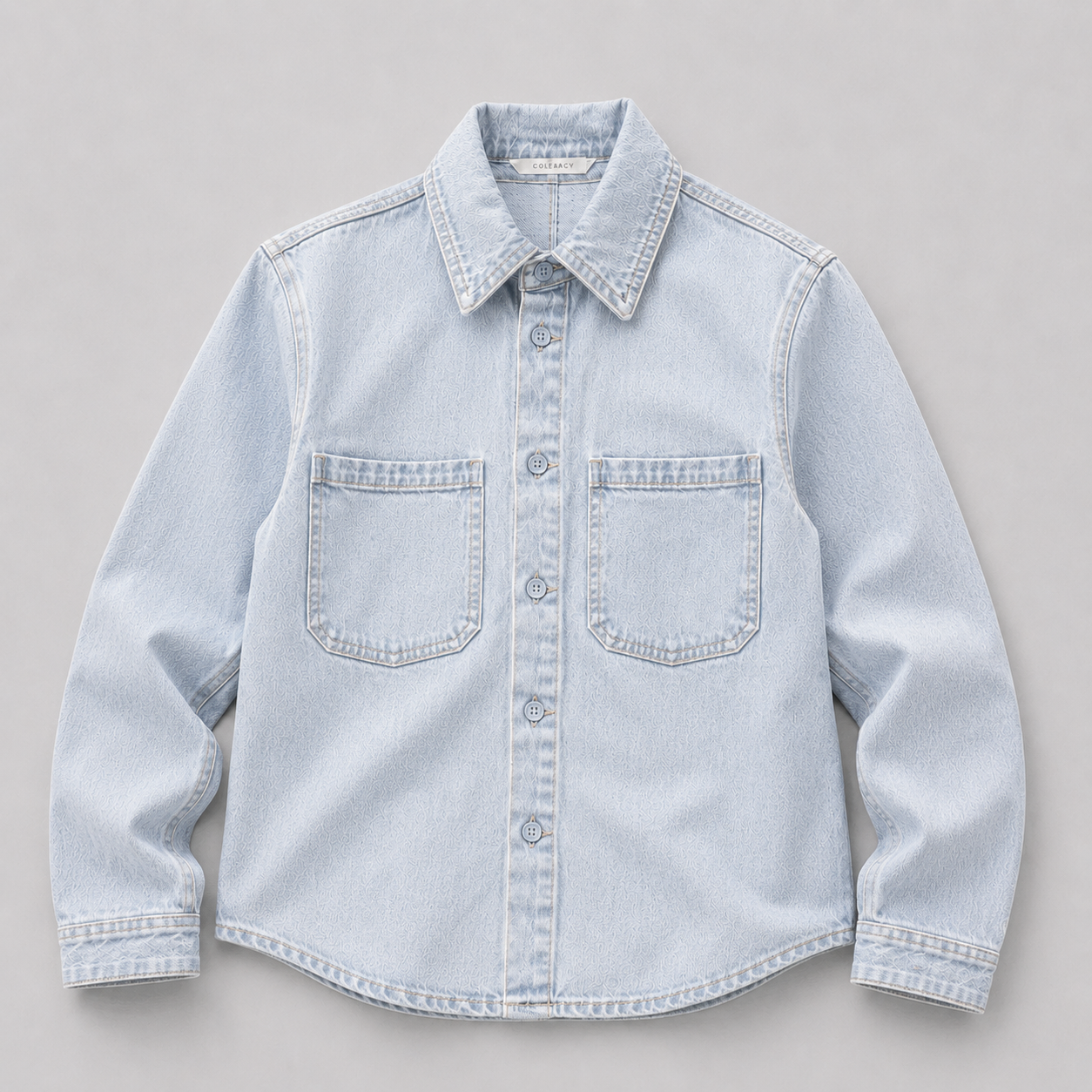COLEGACY Men Long Sleeve Pocket Denim Jacket
