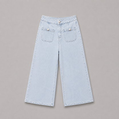 COLEGACY Women Wide Leg Denim Pants