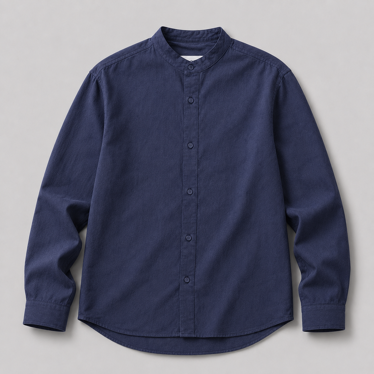 COLEGACY Men Mandarin Collar Long Sleeve Shirt