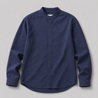 COLEGACY Men Mandarin Collar Long Sleeve Shirt
