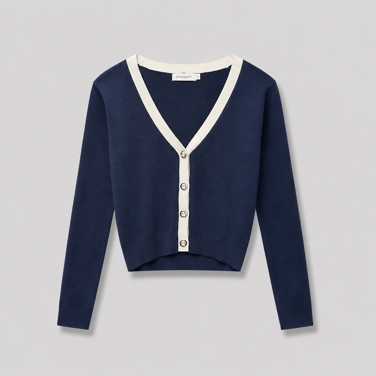 COLEGACY Women V-Neck Knit Cardigan