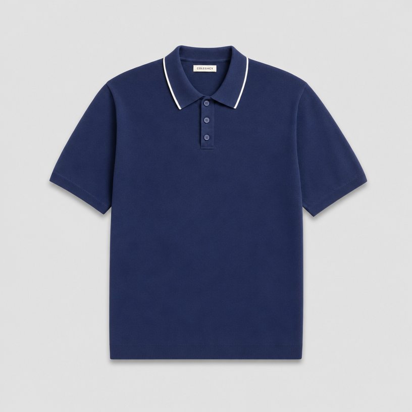 COLEGACY Men Knitted Polo Shirt