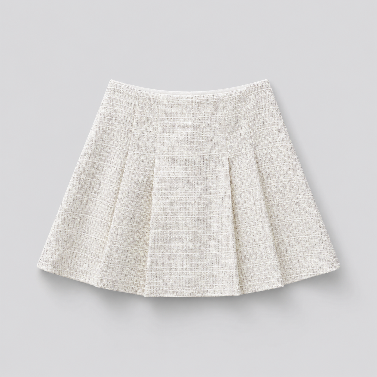 COLEGACY Women Pleated Tweed Mini Skirt
