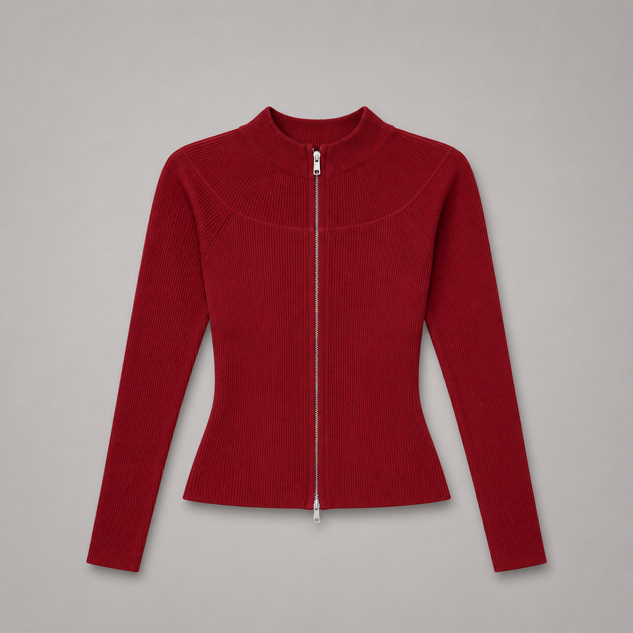 COLEGACY Women Zip Knit Long Sleeve Top