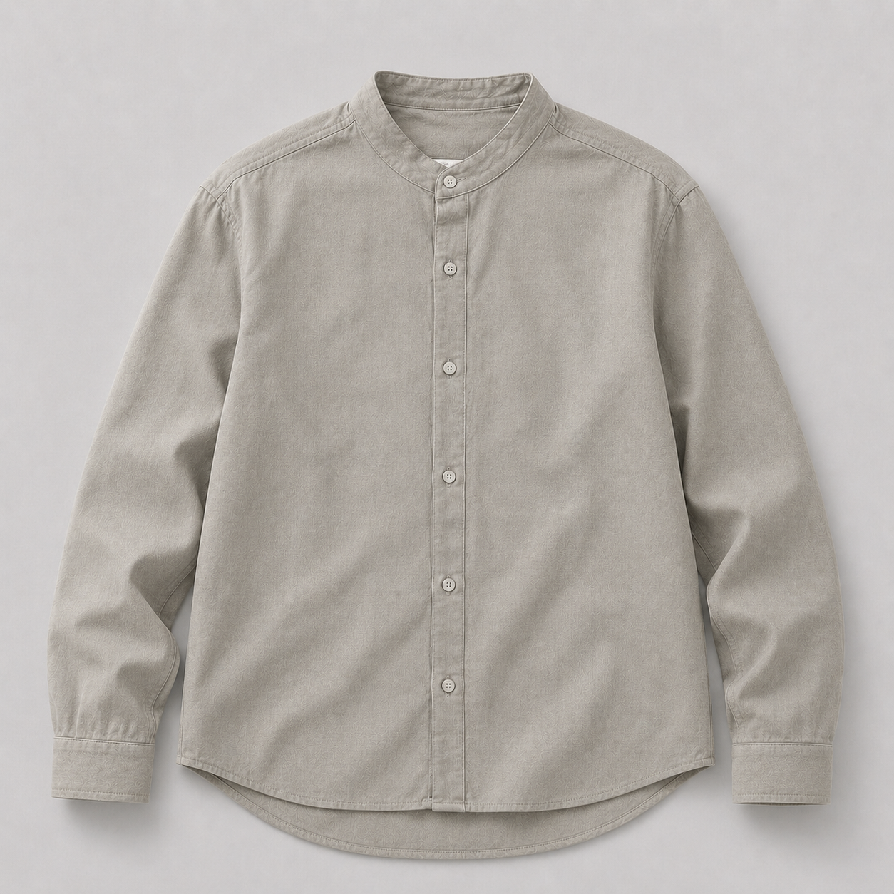 COLEGACY Men Mandarin Collar Long Sleeve Shirt