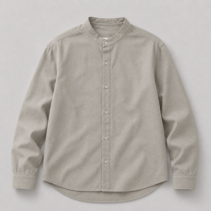 COLEGACY Men Mandarin Collar Long Sleeve Shirt