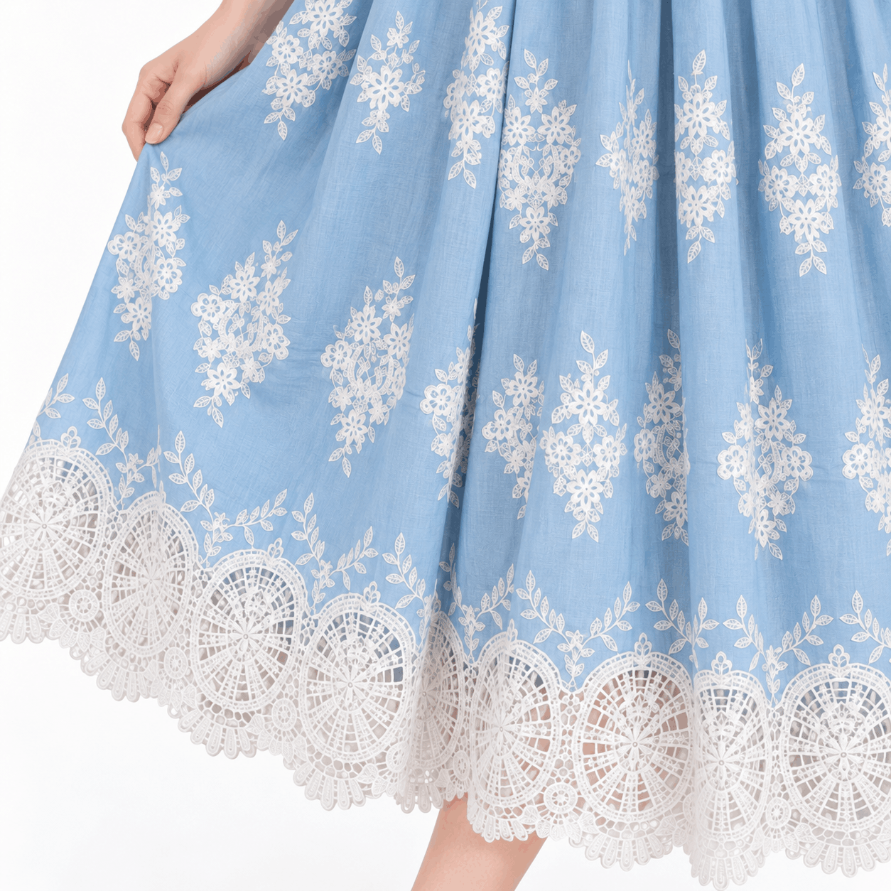 YFS Embroidered V-Neck Top & Maxi Skirt Set