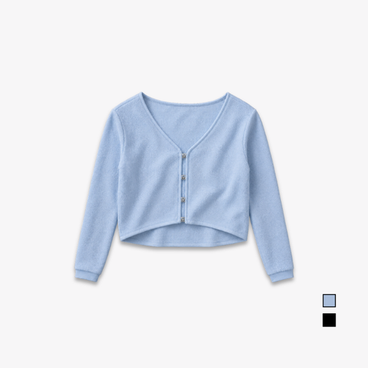 COLEGACY Women Knit Long Sleeve Crop Top