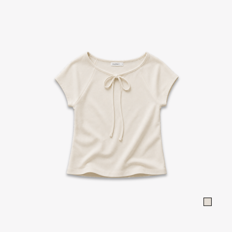 COLEGACY Women Ribbon Tie Crop Top