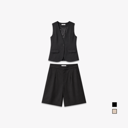 COLEGACY Women Sleeveless Vest & Short Pants Set