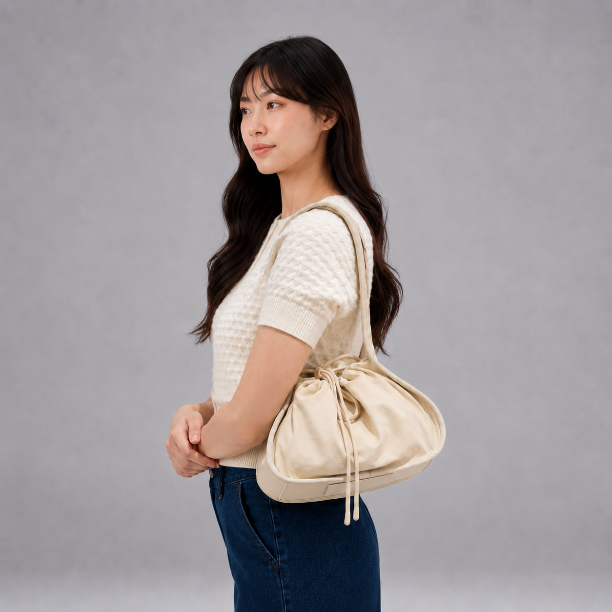 COLEGACY Soft Drawstring Nylon Shoulder Bag